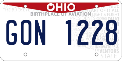 OH license plate GON1228