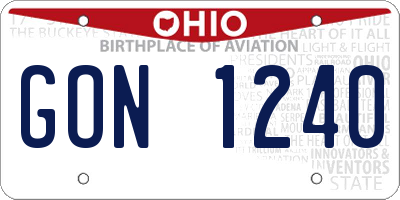 OH license plate GON1240