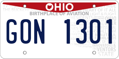 OH license plate GON1301
