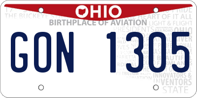 OH license plate GON1305