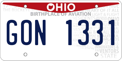 OH license plate GON1331