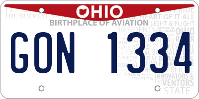 OH license plate GON1334