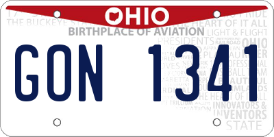 OH license plate GON1341