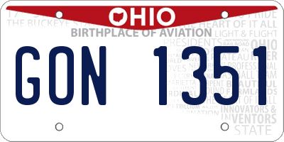 OH license plate GON1351