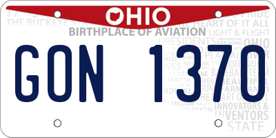 OH license plate GON1370