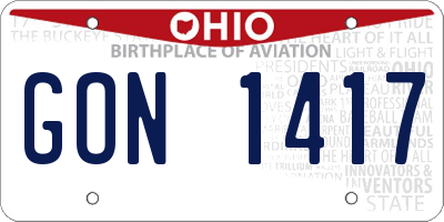 OH license plate GON1417