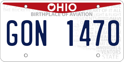 OH license plate GON1470