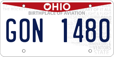 OH license plate GON1480