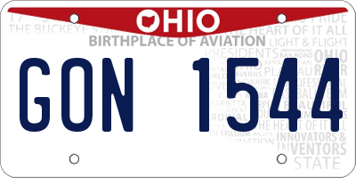 OH license plate GON1544