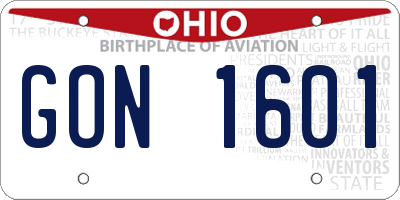 OH license plate GON1601