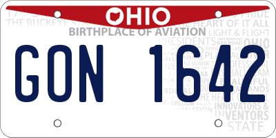 OH license plate GON1642