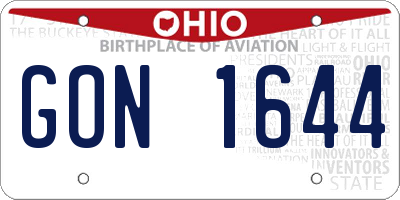 OH license plate GON1644