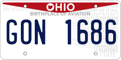 OH license plate GON1686