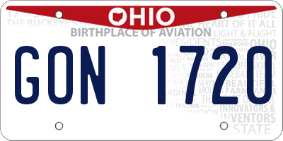 OH license plate GON1720