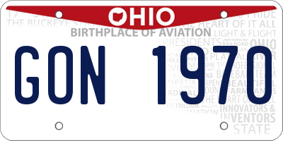 OH license plate GON1970