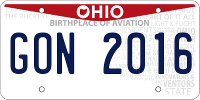 OH license plate GON2016