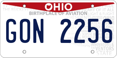 OH license plate GON2256