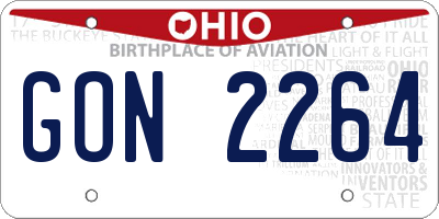 OH license plate GON2264