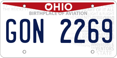 OH license plate GON2269