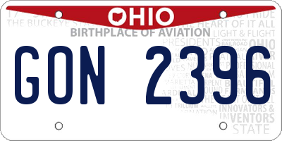 OH license plate GON2396