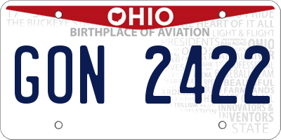 OH license plate GON2422