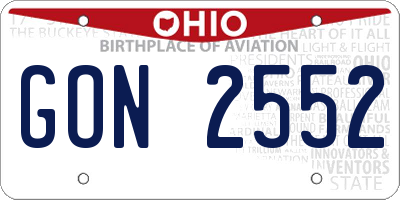OH license plate GON2552