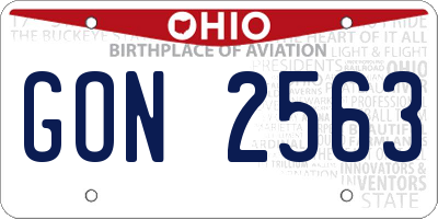 OH license plate GON2563