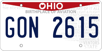 OH license plate GON2615