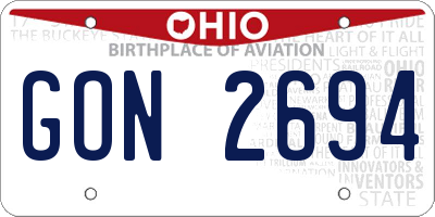 OH license plate GON2694