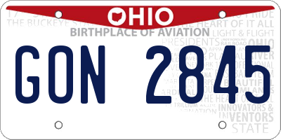 OH license plate GON2845