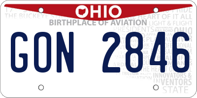 OH license plate GON2846