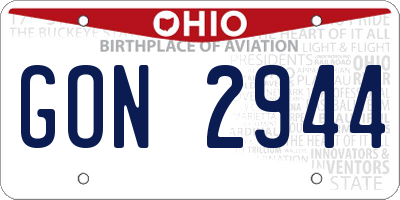 OH license plate GON2944