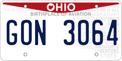 OH license plate GON3064
