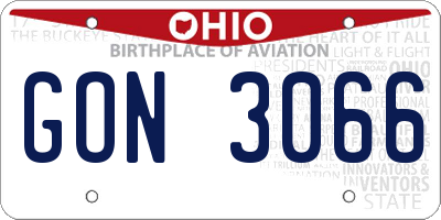 OH license plate GON3066