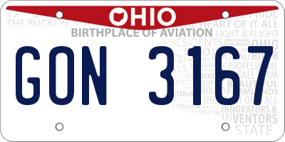 OH license plate GON3167