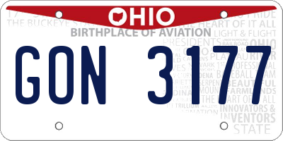 OH license plate GON3177