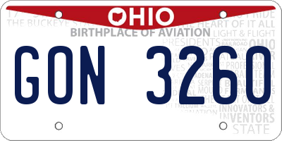 OH license plate GON3260