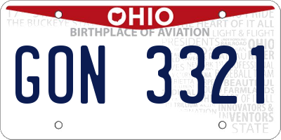 OH license plate GON3321