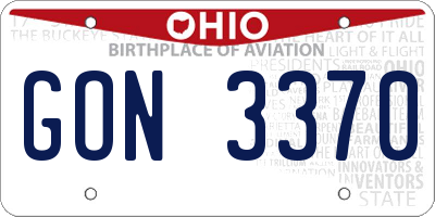 OH license plate GON3370