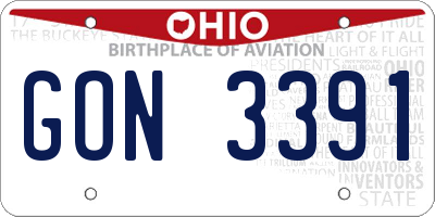 OH license plate GON3391