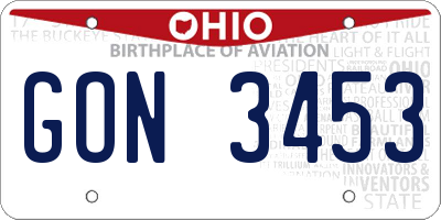OH license plate GON3453