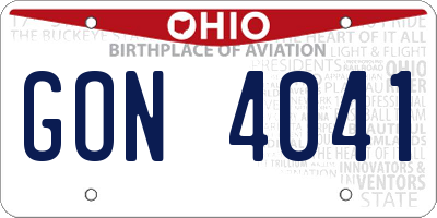 OH license plate GON4041