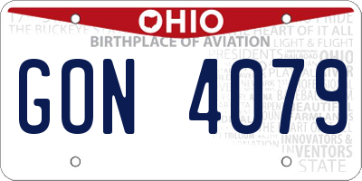 OH license plate GON4079