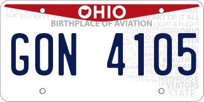 OH license plate GON4105