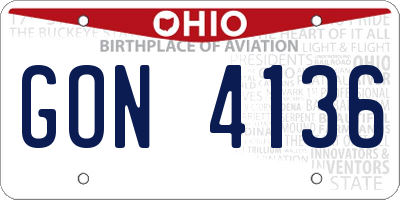 OH license plate GON4136