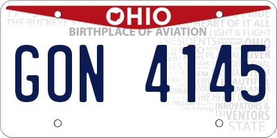 OH license plate GON4145