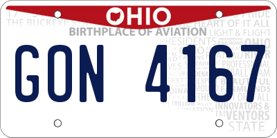 OH license plate GON4167