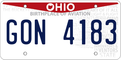 OH license plate GON4183