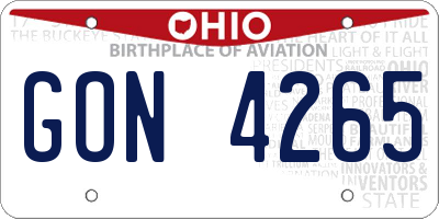 OH license plate GON4265