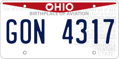 OH license plate GON4317